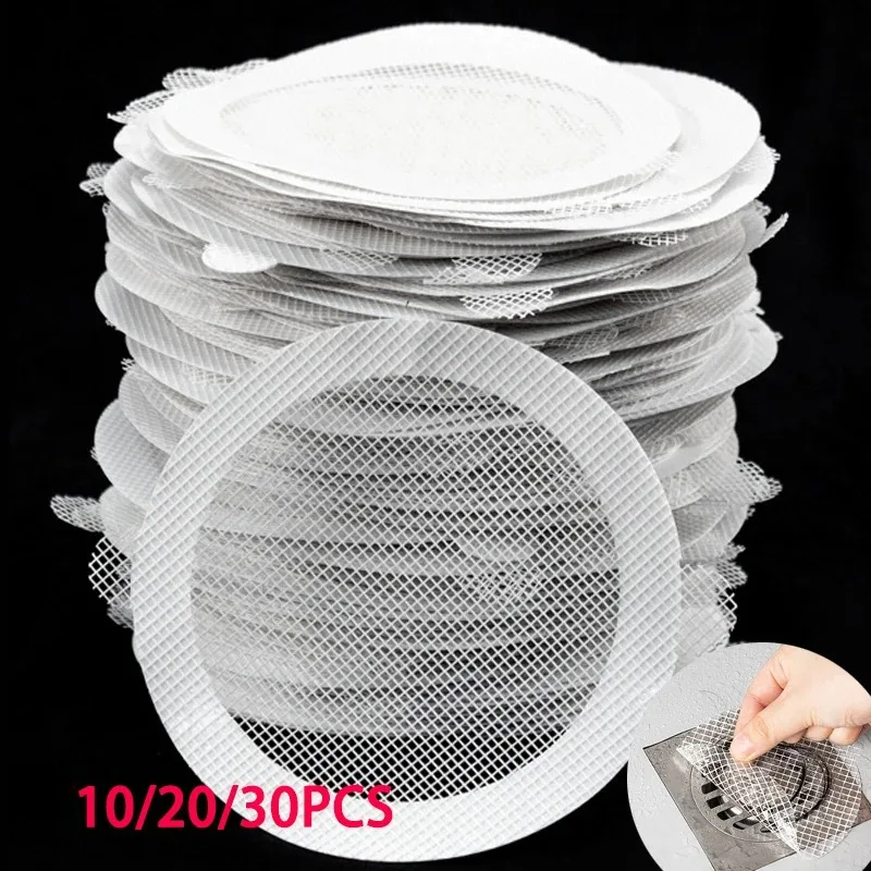 Sink Drain Strainer - แผ่นกรองกันอุดตันแบบใช้แล้วทิ้งสำหรับท่อระบายน้ำ ป้องกันเส้นผมและสิ่งสกปรก ใช้ได้กับห้องน้ำ ห้องครัว และอ่างล้างจาน