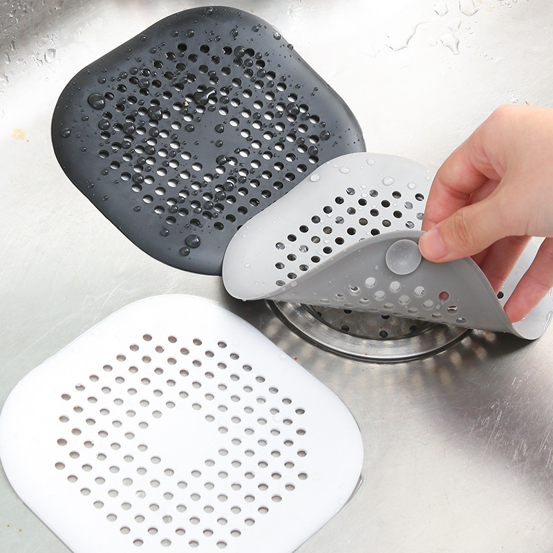 Sink Drain Strainer - แผ่นกรองซิลิโคนขนาดใหญ่สำหรับท่อระบายน้ำ ใช้ได้กับทุกพื้นที่ สำหรับดักจับเส้นผมในห้องครัว อ่างล้างจาน ห้องน้ำ ฝักบัว