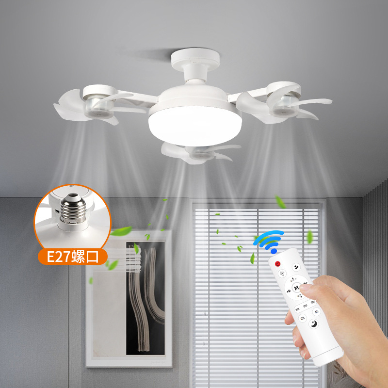 Ceiling Fan Mount - LED Creative E27 Drone พัดลมห้องนั่งเล่นห้องนอนระยะไกล Dimming