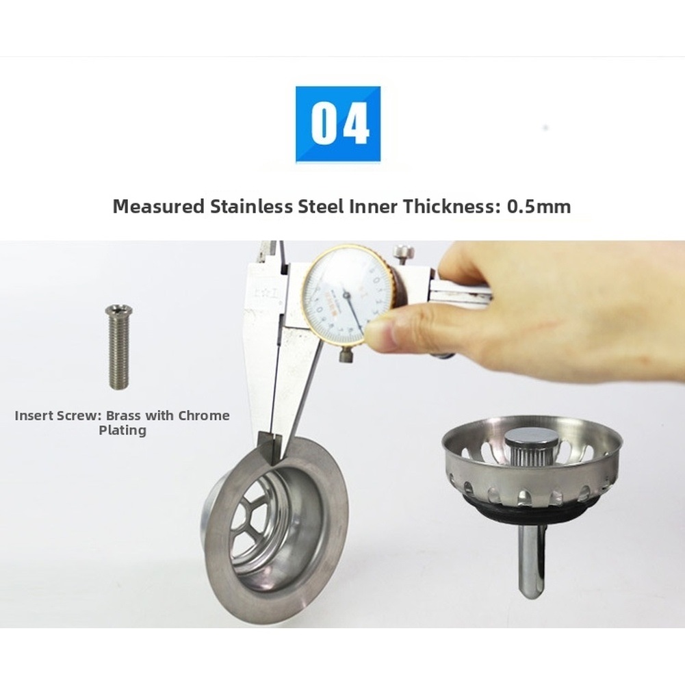 ท่อระบายน้ำอ่างล้างจานสแตนเลสข - Sink Drain Strainer บทวิจารณ์และราคา