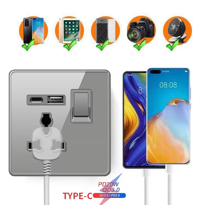 เต้ารับไฟฟ้า ELEGAN UK สีเทา 1 - Home Improvement Uk บทวิจารณ์และราคา